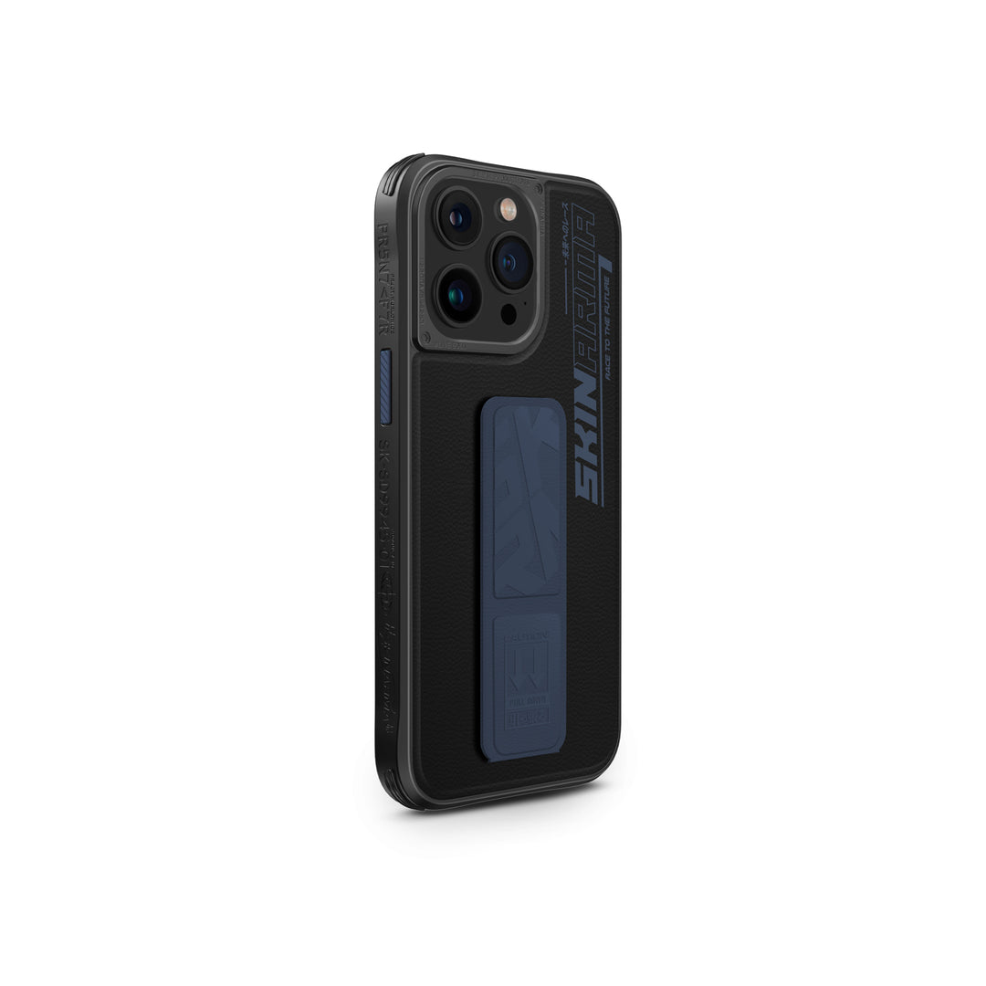 SkinArma iPhone 15 Pro Slate Grip-Stand Case | Blue