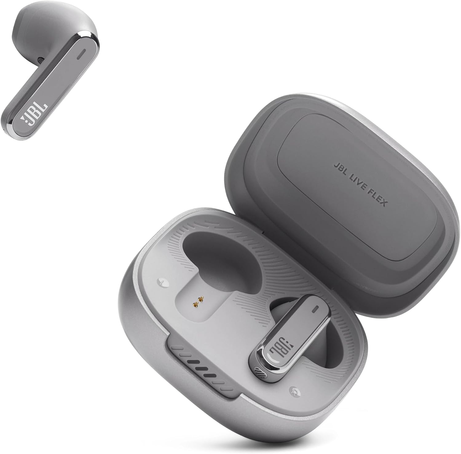 سماعات أذن JBL Live Flex مع خاصية إلغاء الضوضاء التكيفي | فضي