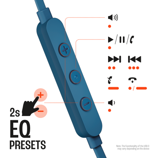 سماعة الرأس السلكية Tune 310C USB-C من JBL | أزرق