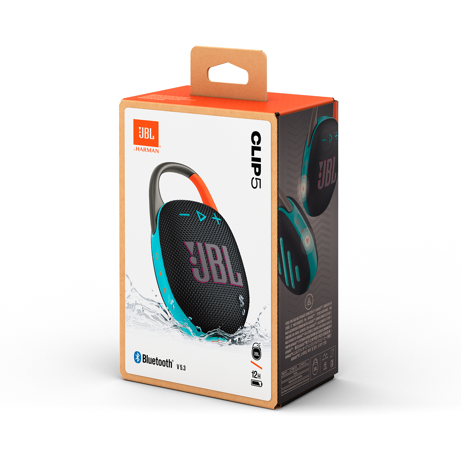 JBL Clip 5 Wireless Portable Speaker | Black / Orange