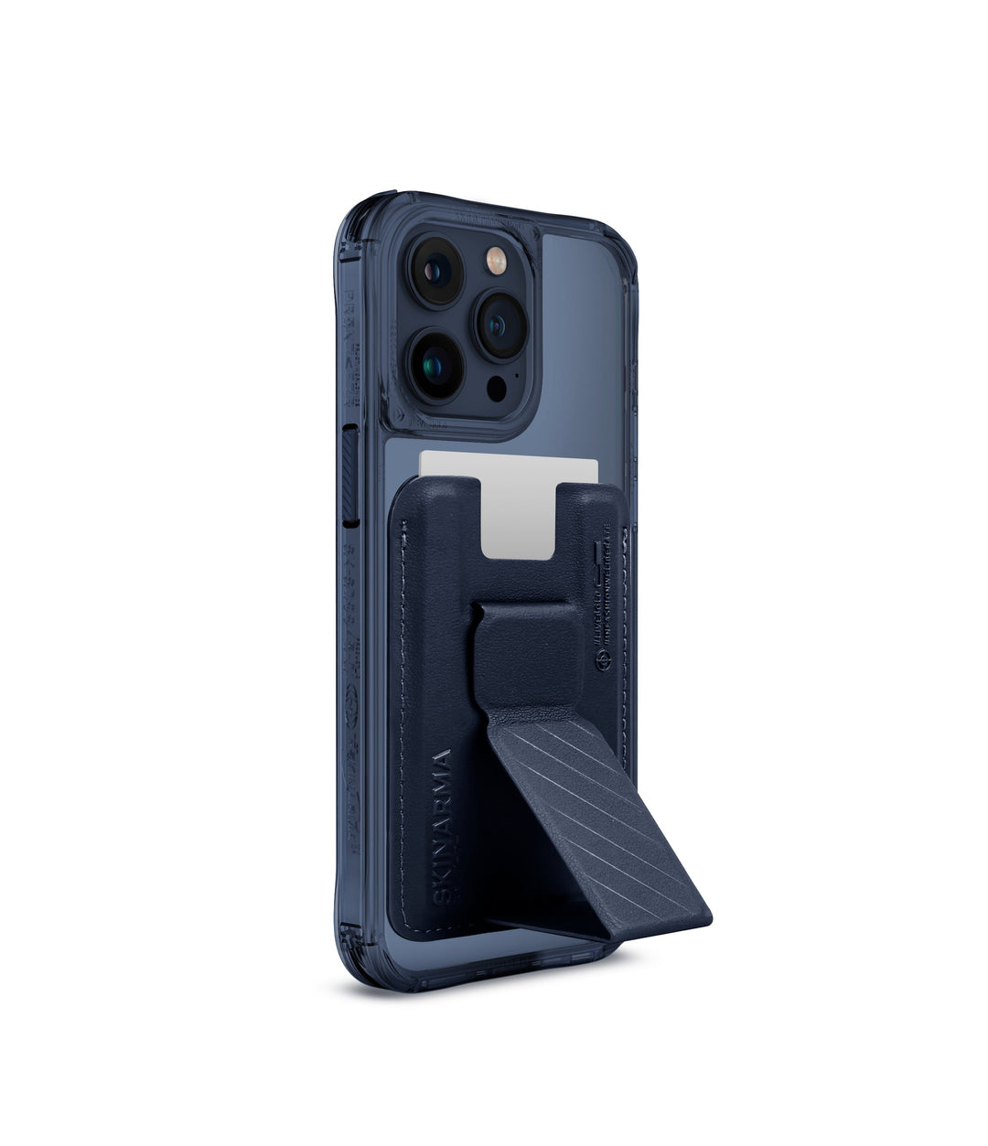 SkinArma iPhone 15 Pro Saido Case + Card Holder | Blue