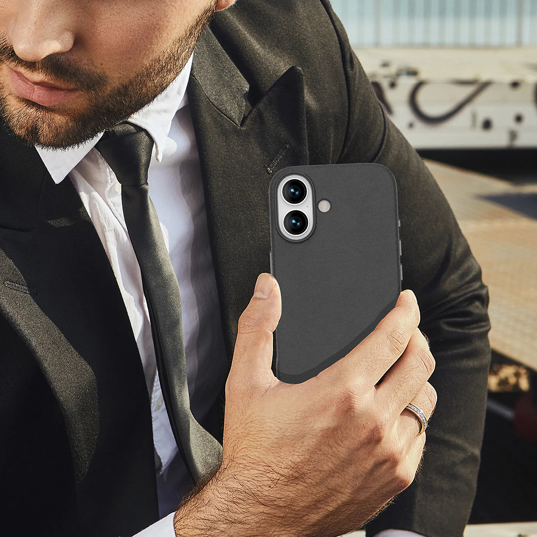 LZEL MagOrbio Leather Case for iPhone 17 | Black