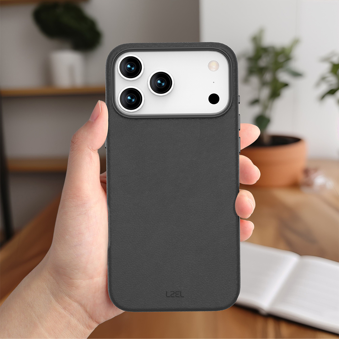 LZEL MagOrbio Leather Case for iPhone 17 Pro | Black