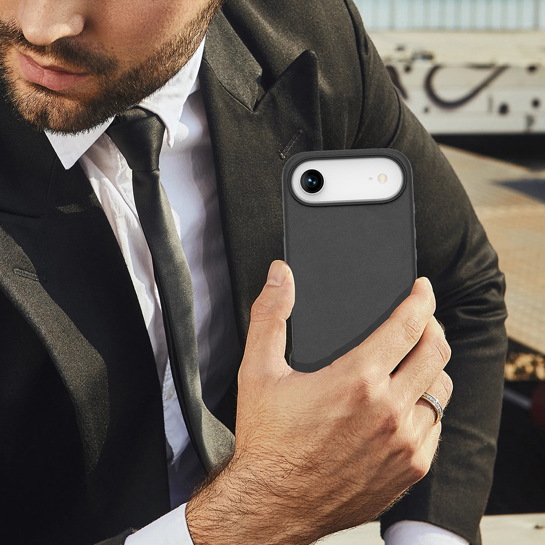 LZEL MagOrbio Leather Case for iPhone Air | Black