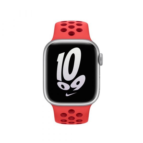 سوار من Apple Band 41MM Nike Sport Band - قرمزي لامع/أحمر رياضي