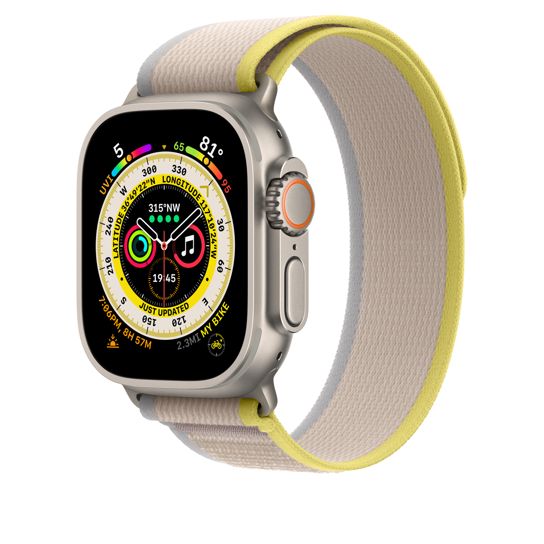 سوار ساعة Apple Watch مقاس 49 مم M/L | أصفر / بيج