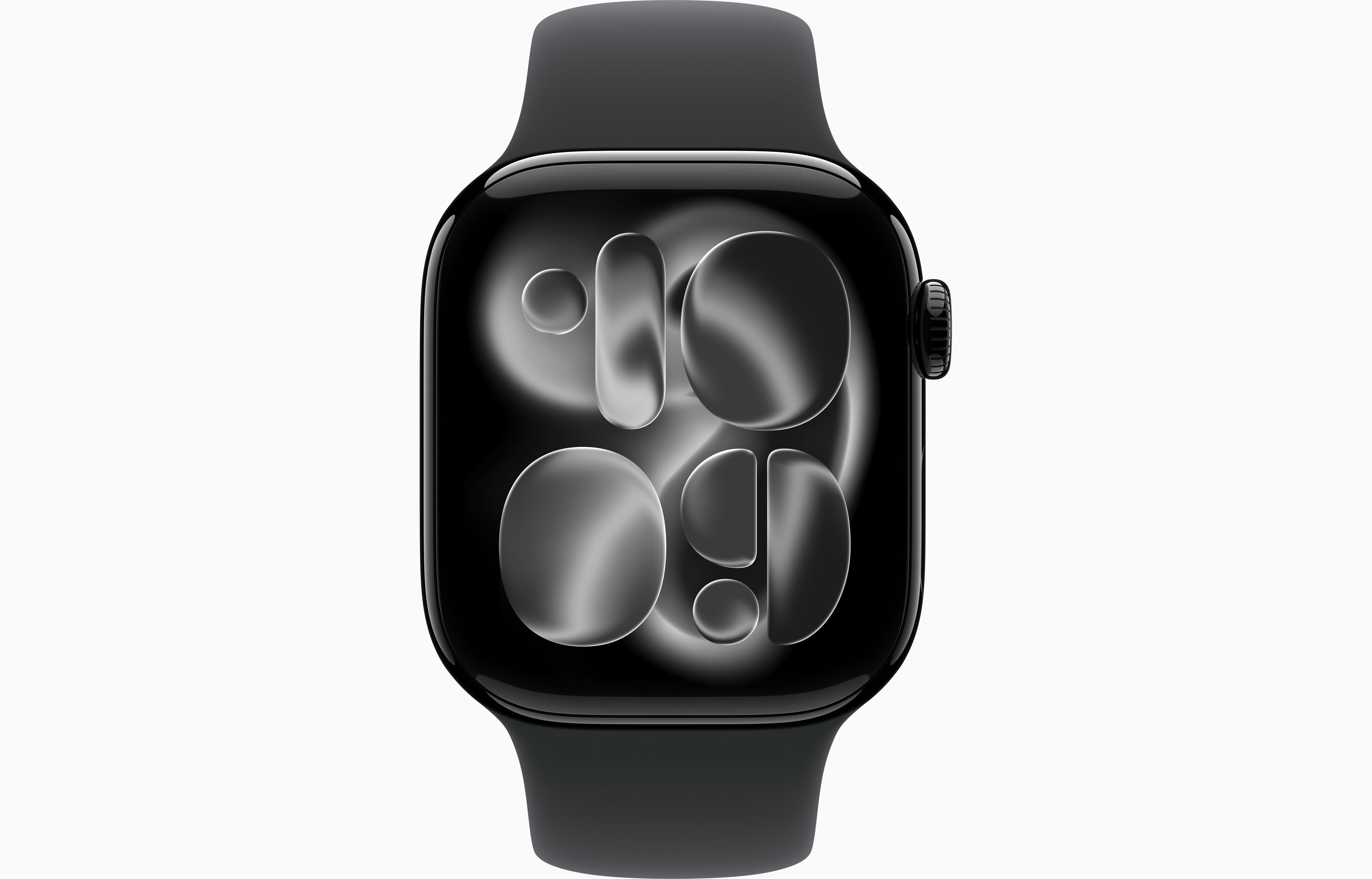 ساعة آبل واتش سيريس 11 - GPS - مقاس 42 ملم - بهيكل من الألومنيوم بلون Jet Black مع سوار رياضي أسود مقاس M/L