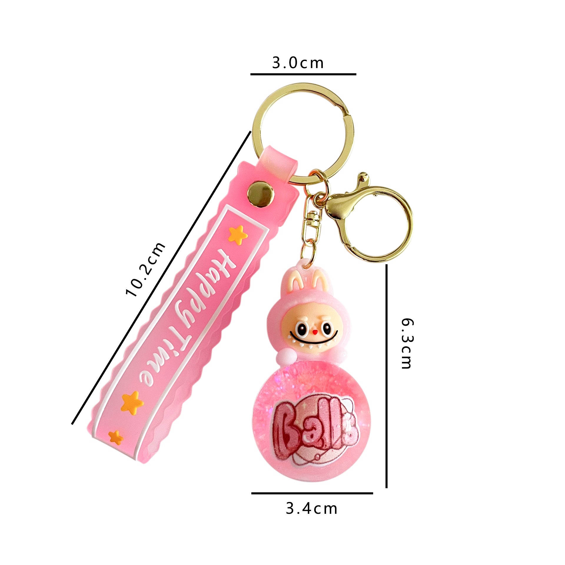 Liquid Doll Key Ring with Strap – Monster Face Design