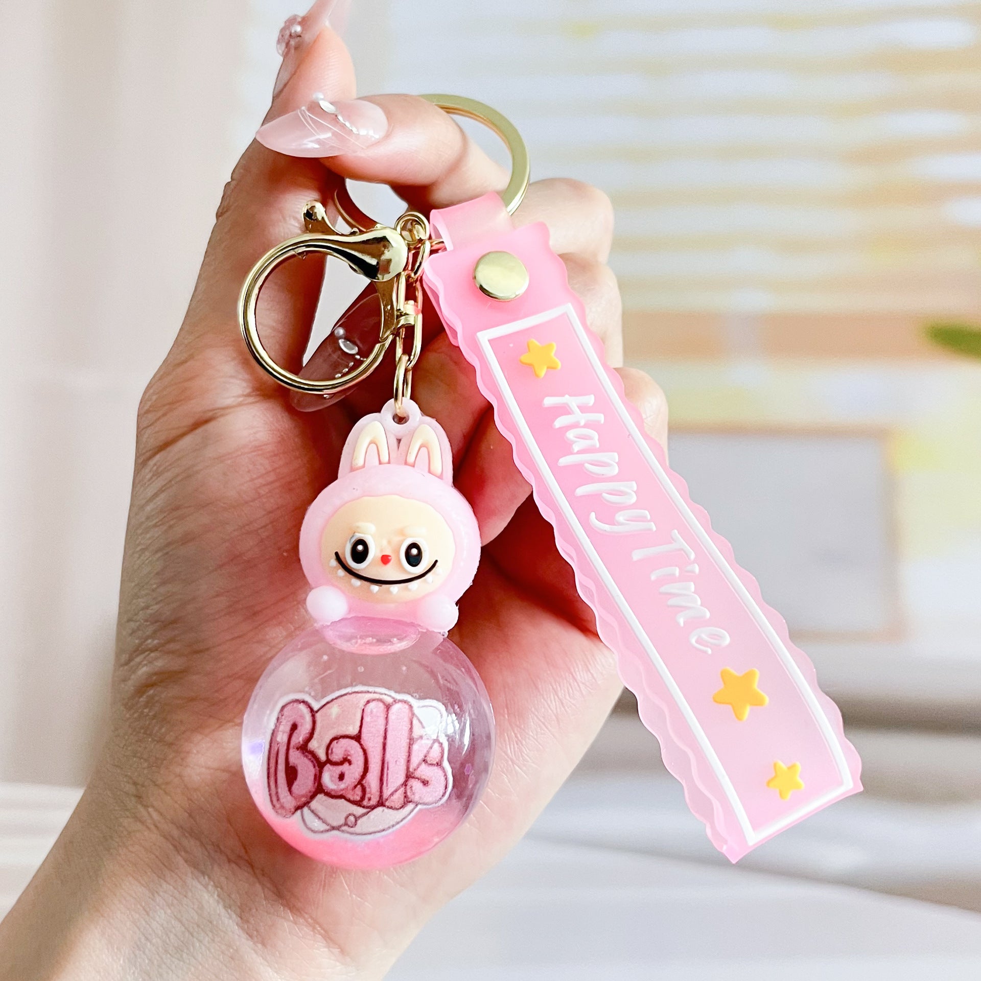 Liquid Doll Key Ring with Strap – Monster Face Design