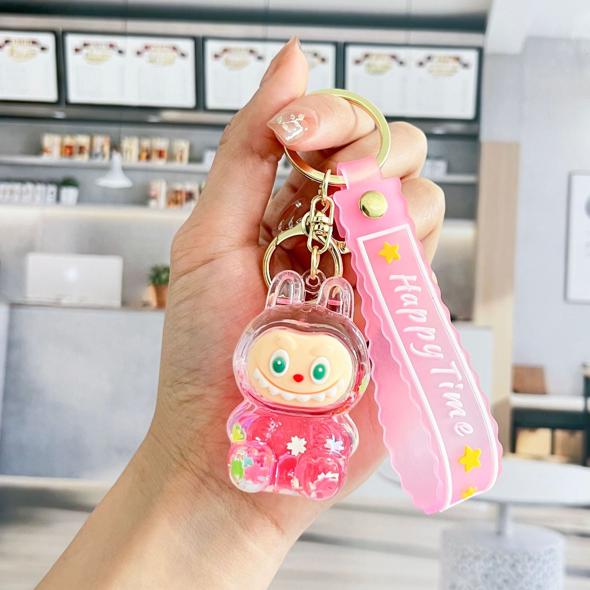 Liquid Doll Key Ring with Strap – Monster Face Design