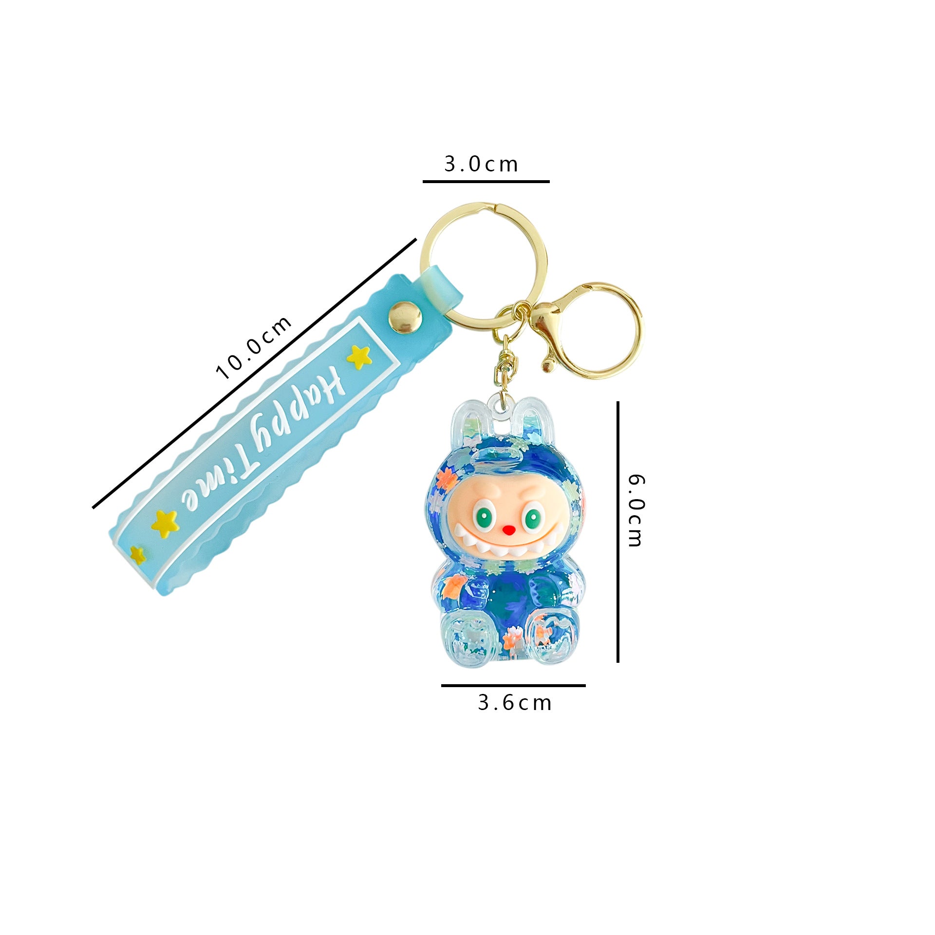 Liquid Doll Key Ring with Strap – Monster Face Design