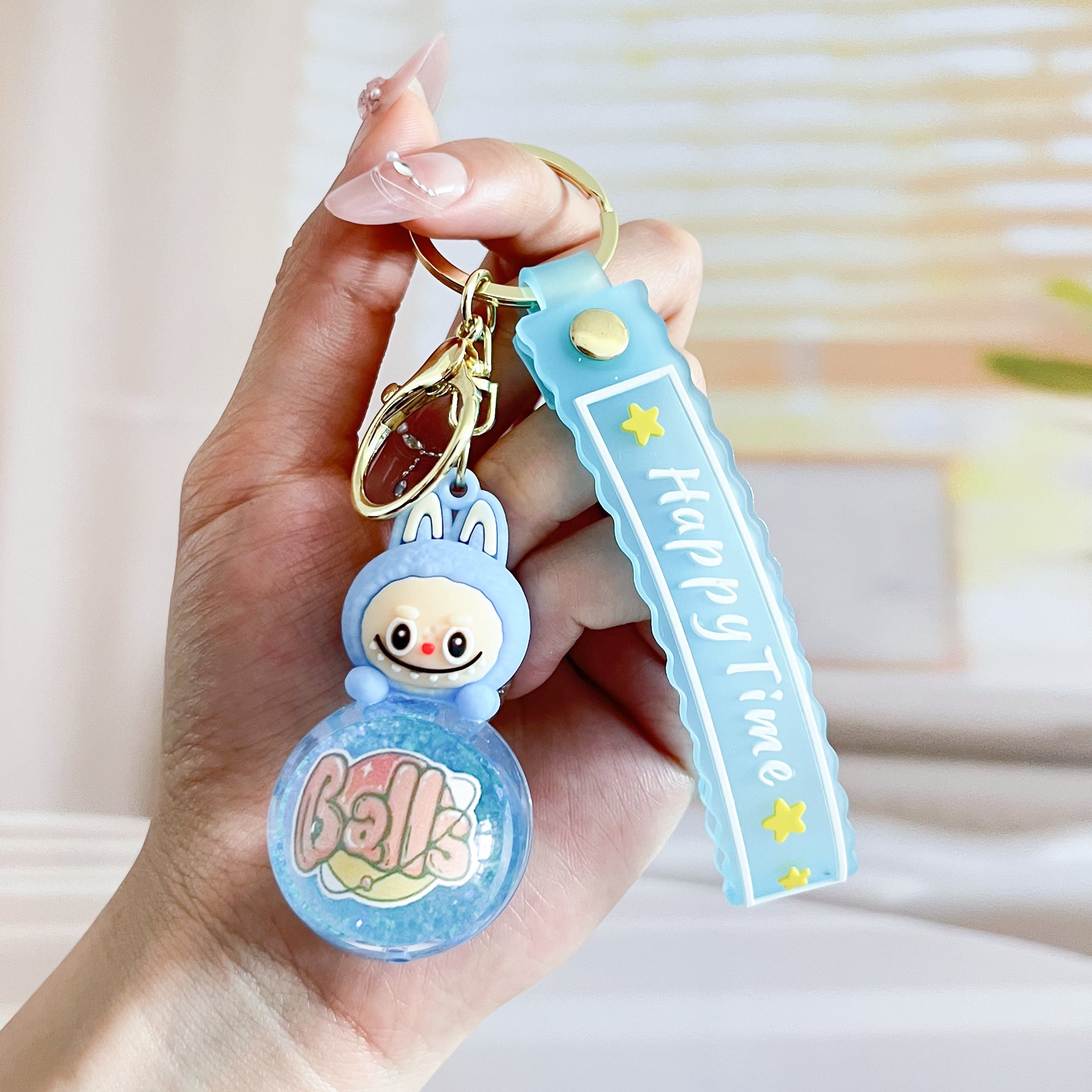 Liquid Doll Key Ring with Strap – Monster Face Design