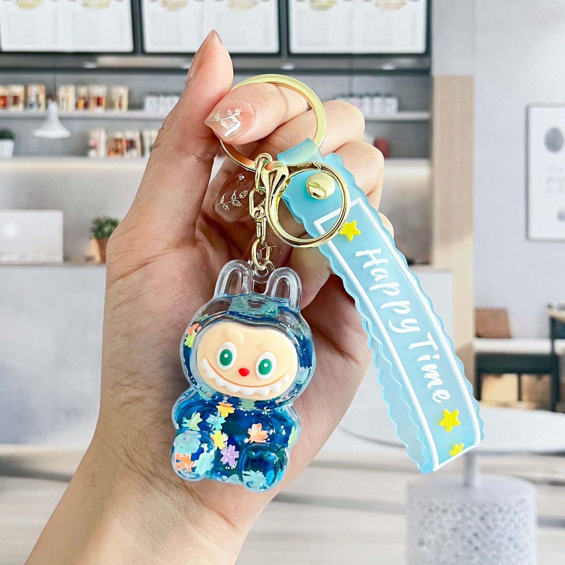 Liquid Doll Key Ring with Strap – Monster Face Design