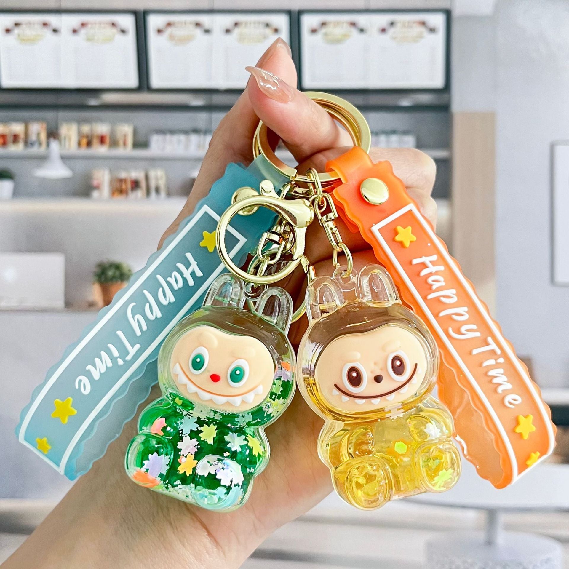 Liquid Doll Key Ring with Strap – Monster Face Design