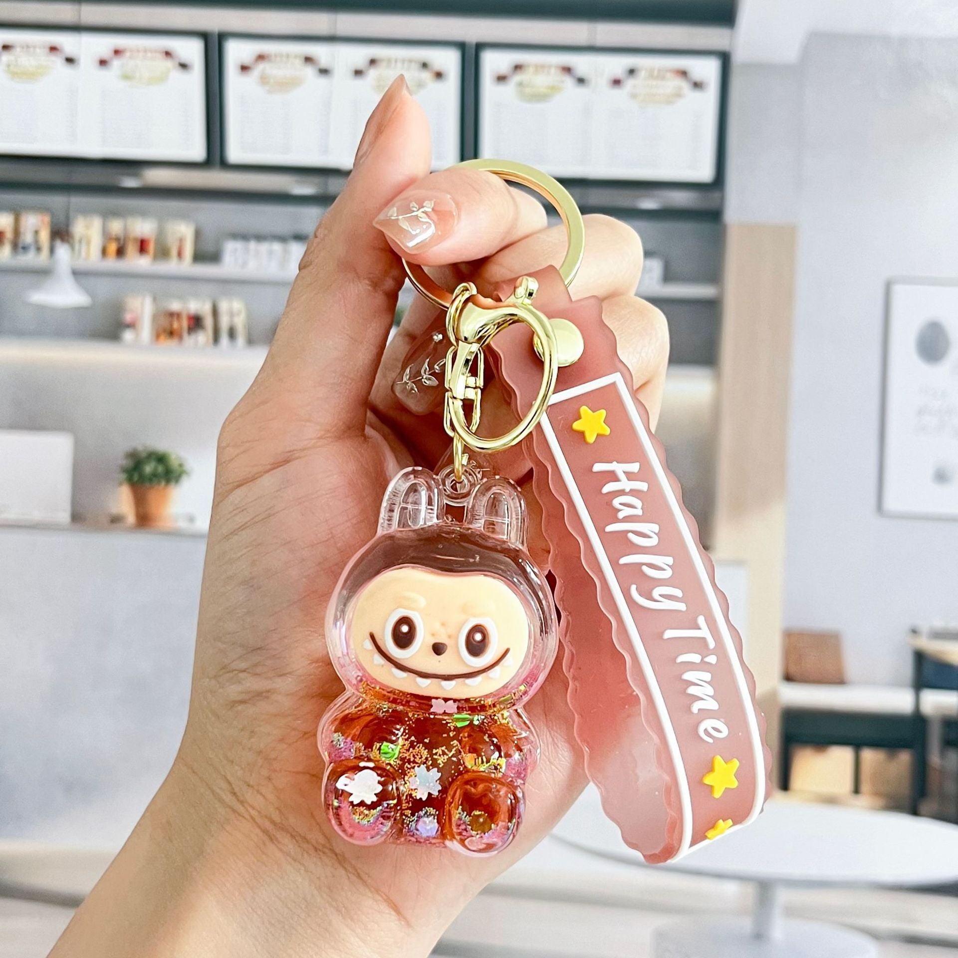 Liquid Doll Key Ring with Strap – Monster Face Design
