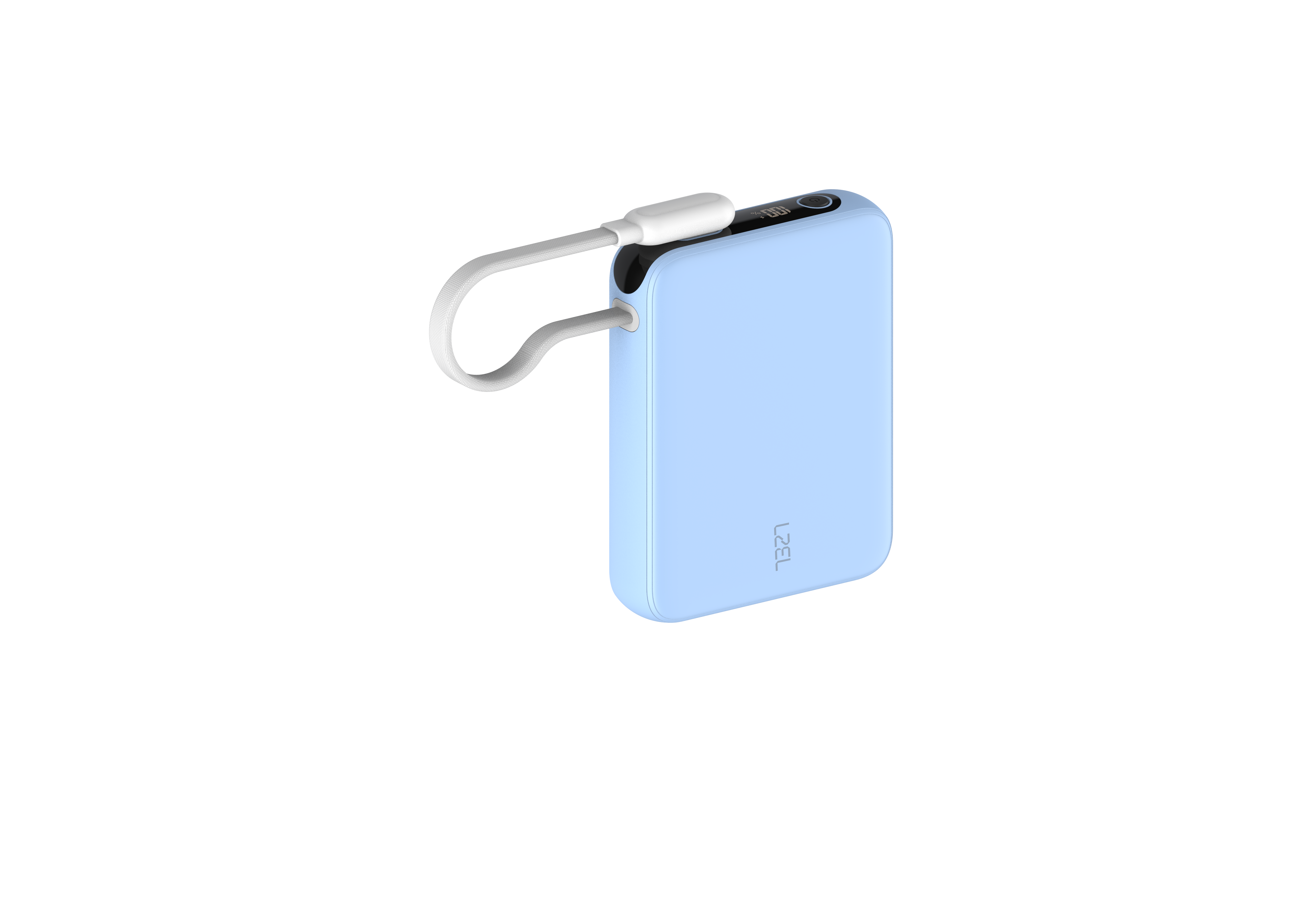 LZEL PrimeBrio 10K Mini PD Power Bank – 10000mAh, 30W, Built-in Type-C Cable | Light Blue