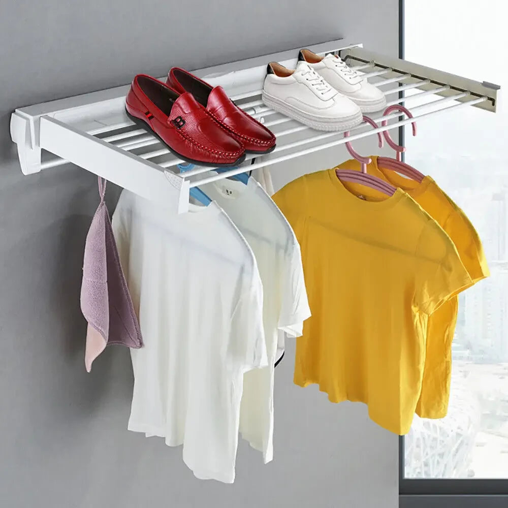 Foldable Clothes Drying Rack with 4 Hooks
