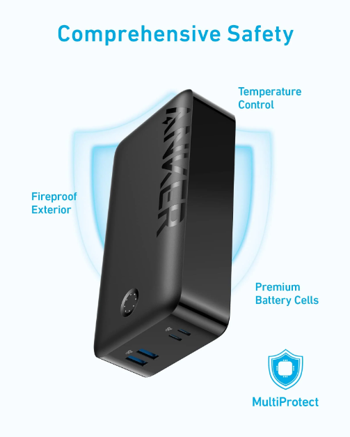 شاحن متنقل 347 Power Core بسعة 40000 مللي أمبير وقوة 30 واط | أسود