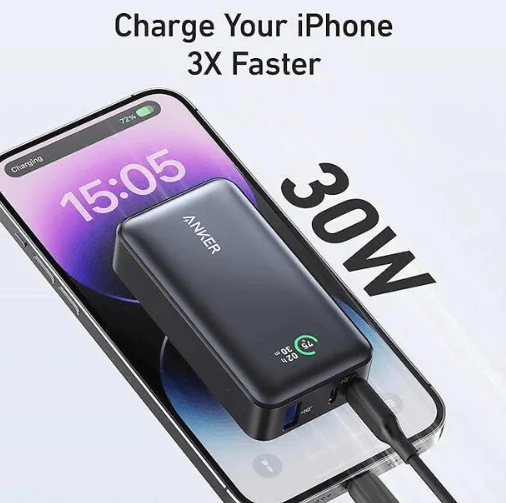 شاحن متنقل 533 Power Core بقوة 30 واط 10000 مللي أمبير من Anker | أسود