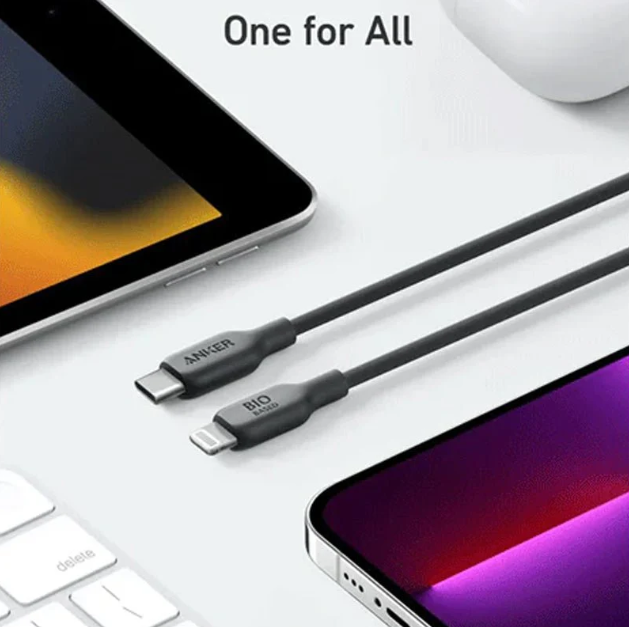 كيبل أنكر 542 من USB-C إلى Lightning مصنوع من نايلون طبيعي 0.9 متر | أسود