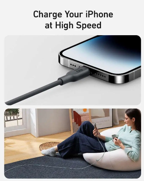 كيبل أنكر 542 من نوع USB-C إلى Lightning بطول 6 قدم (Bio Based) |أسود