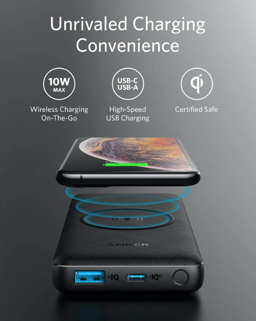 شاحن متنقل لاسلكي PowerCore III بسعة 10000 مللي أمبير من Anker | أسود