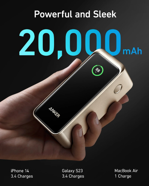 بطارية شحن متنقلة Prime بسعة 20000 مللي أمبير بقوة 200 واط سلسلة 7 | ذهبي