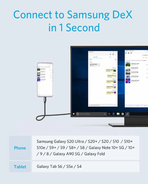 كيبل أنكر USB-C إلى HDMI مضفر مقاس 1.8 متر