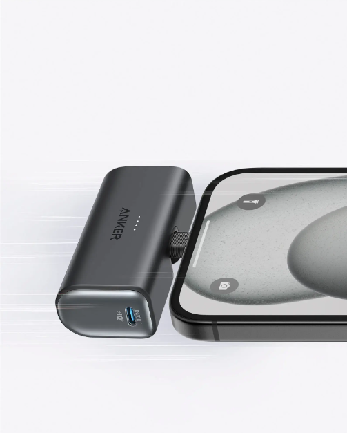 بطارية متنقلة Nano من Anker (5000 مللي أمبير، 22.5 واط،شحن سريع موصل USB-C قابل للطي) | أسود