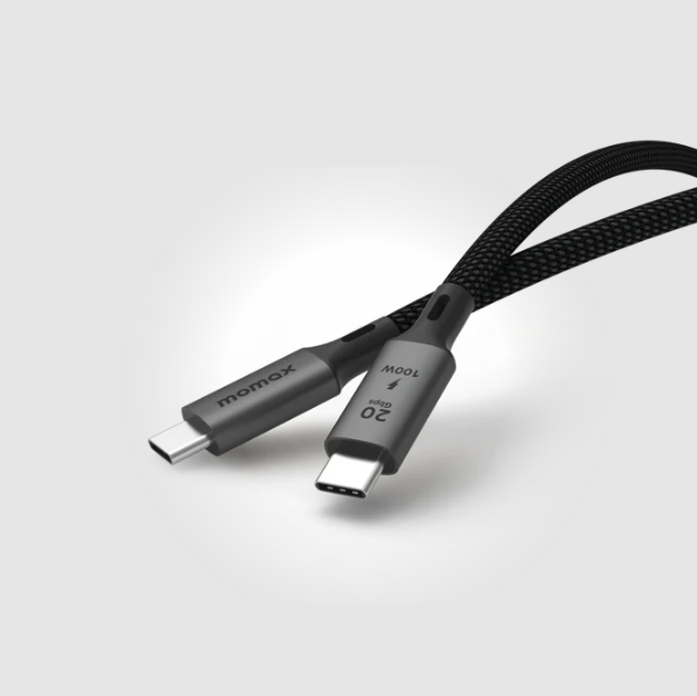 Momax Elite كيبل بقوة 100 واط USB-C USB 3.2 Gen 2x2 بسرعة 20 جيجابت في الثانية، 1 متر | أسود