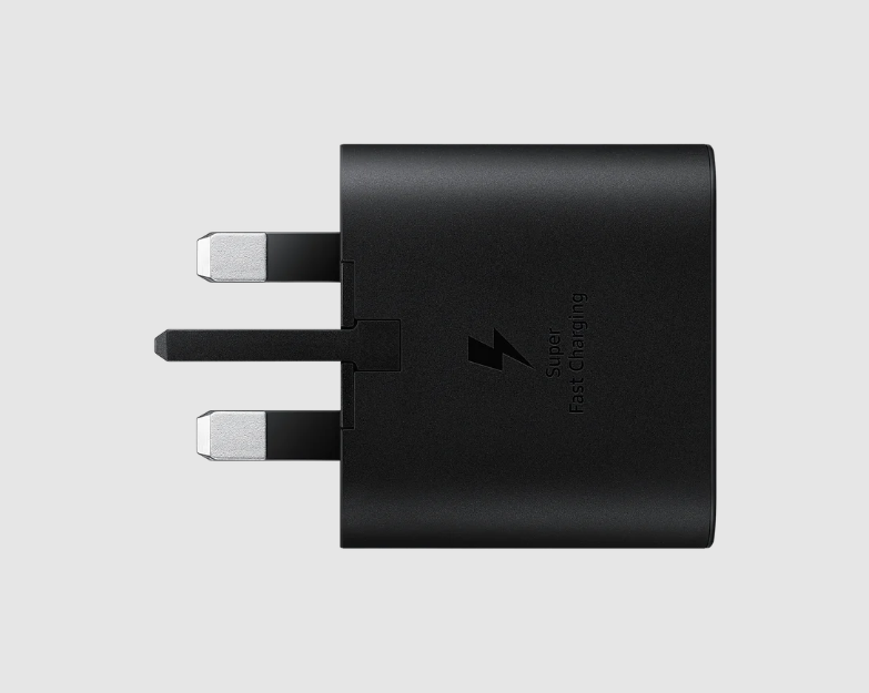 شاحن سامسونج شحن فائق السرعة 25 واط بتقنية PD مع كيبل USB-C| أسود