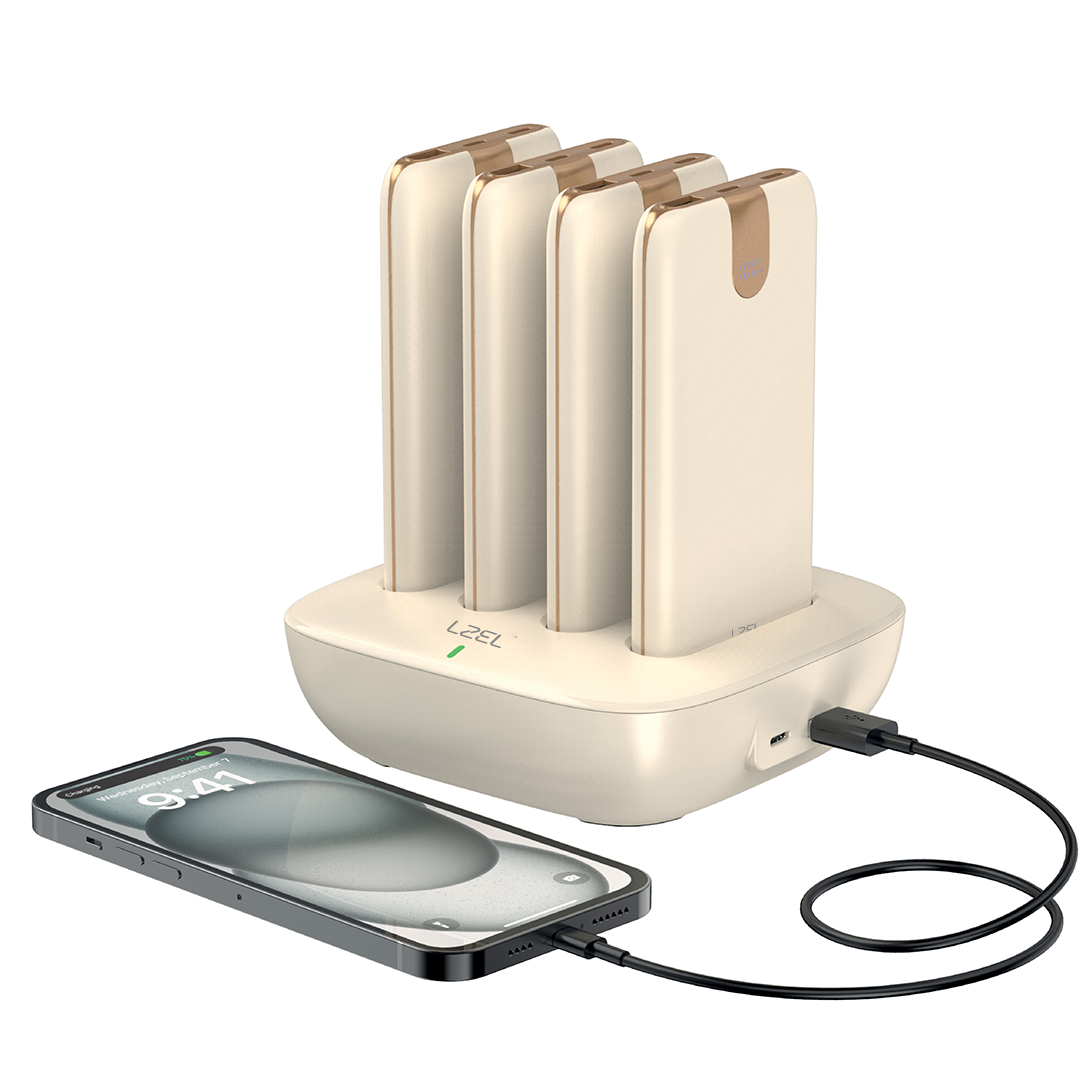 محطة الطاقة المحمولة QUADRA ENERGIA Y من ليزل 10000 مللي أمبير × 4 مع كيبل مدمج Lightning و Type-C|أصفر