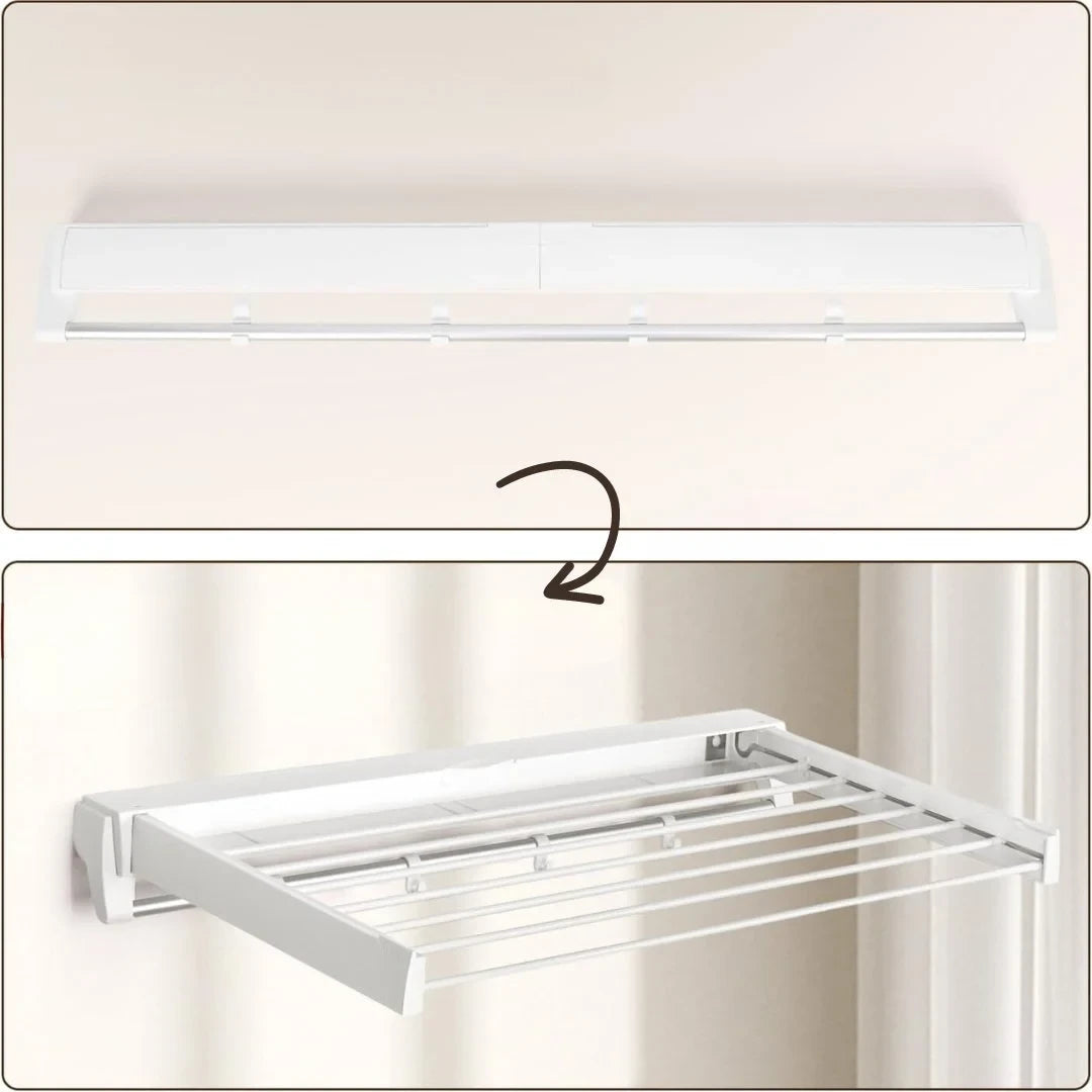 Foldable Clothes Drying Rack with 4 Hooks