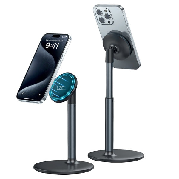 LZEL MagFusion Shield Magnetic Desktop Phone Stand | Black