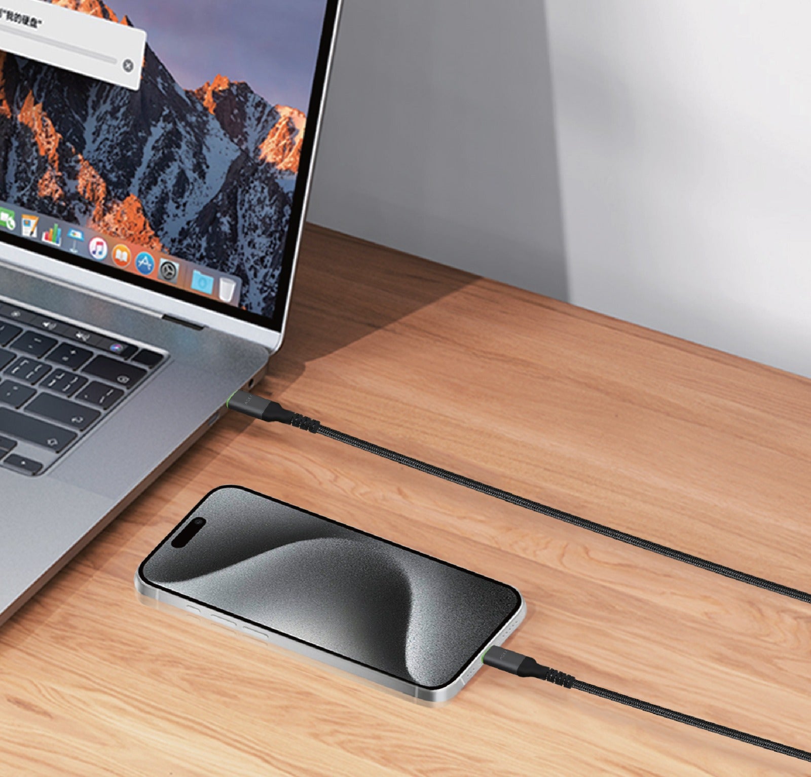 كيبل Power Wire Prime من أسلي جلوبال USB-C إلى USB-C مضفر من النايلون بطول مترين | رمادي معدني