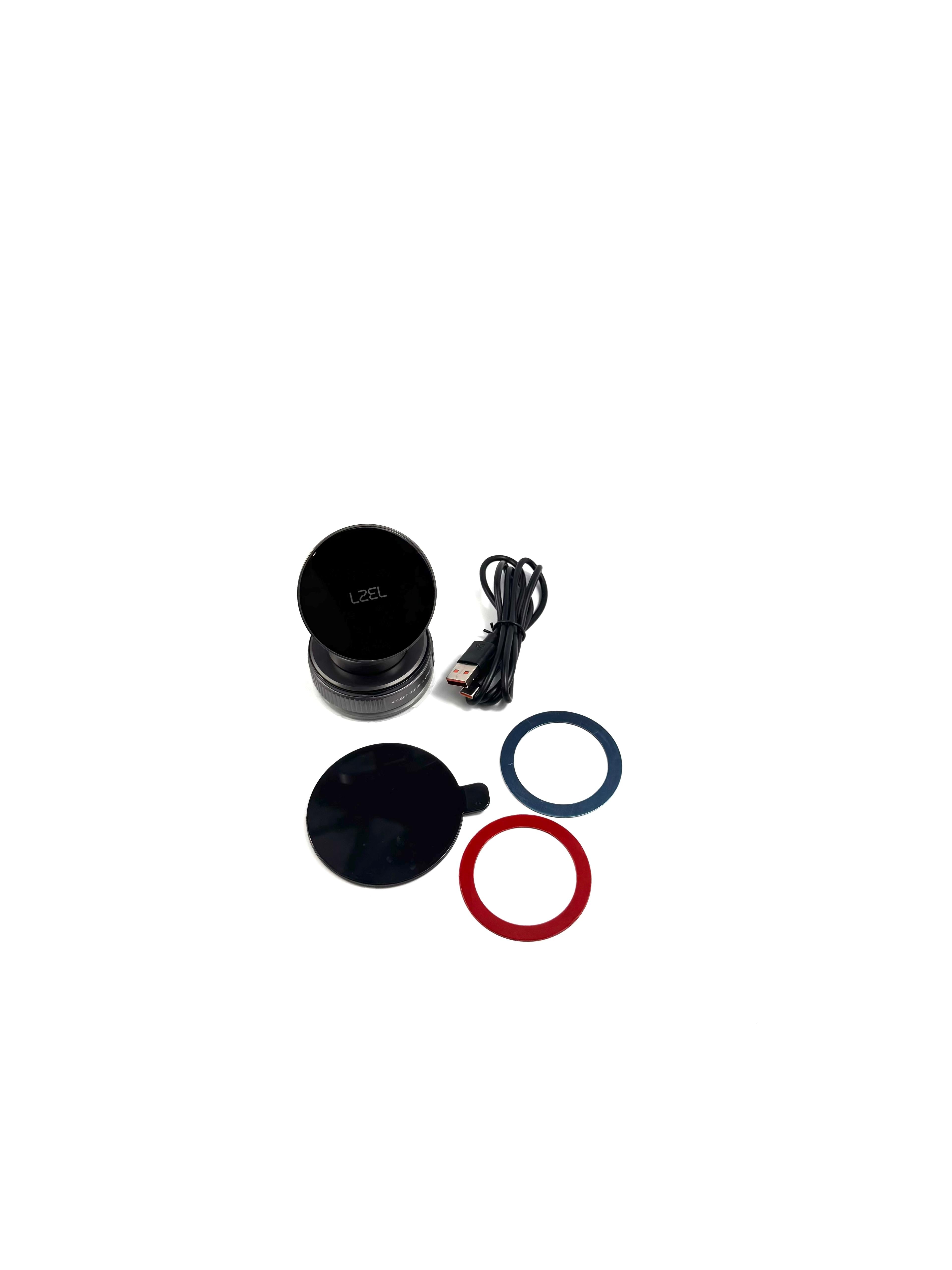 LZEL Mag Vortex Axis Vacuum Suction Phone Holder with Wireless Charging | Black