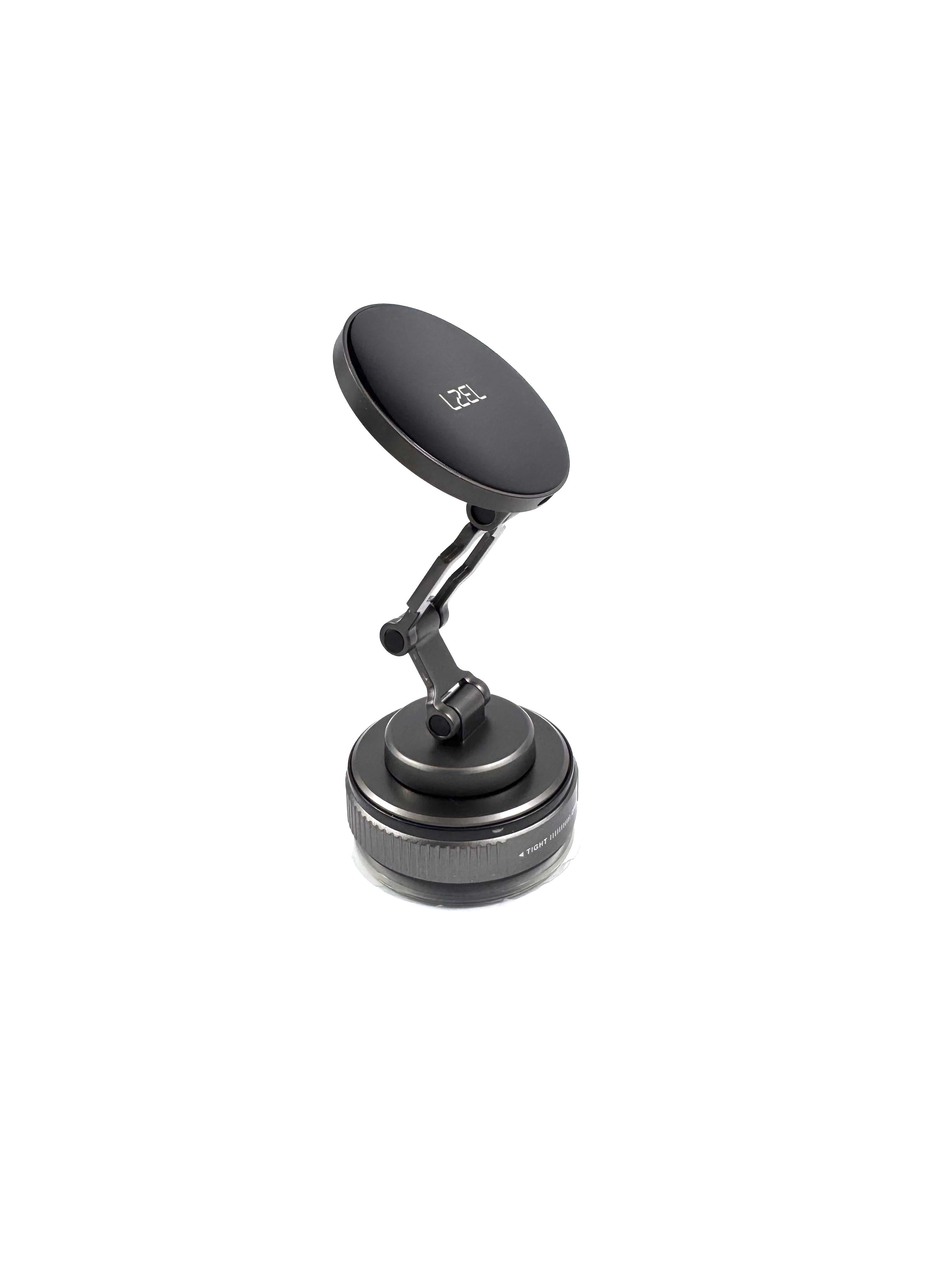 LZEL Mag Vortex Axis Vacuum Suction Phone Holder with Wireless Charging | Black