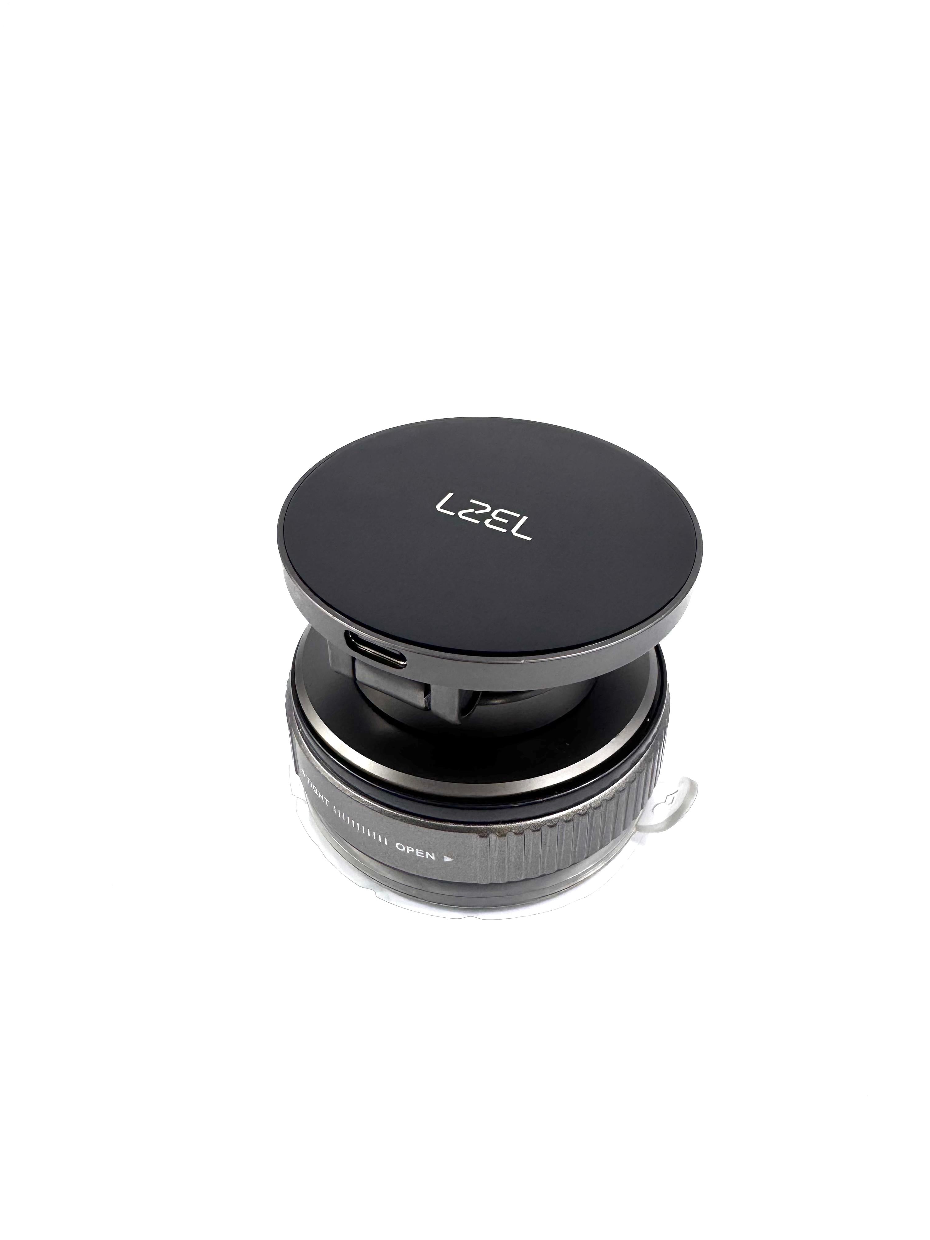 LZEL Mag Vortex Axis Vacuum Suction Phone Holder with Wireless Charging | Black