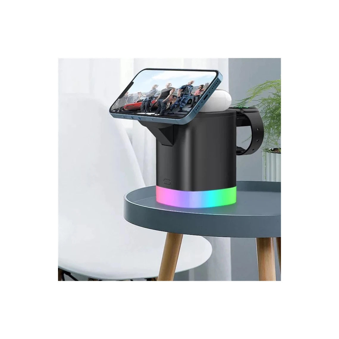 3-in-1 15W Magnetic Fast Wireless Charger for iPhone , Smart Watch and Earphones + Stand