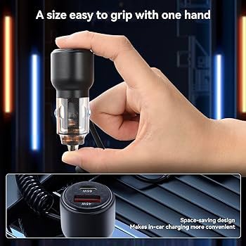 Asli Global POWER RIDE 110W Car Charger with USB-C Cable 2 USB Ports