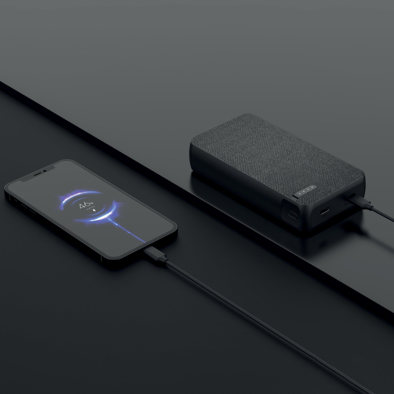 بطارية شحن متنقلة Charge Prime Luxe من أسلي جلوبال Type-C بسعة 20000 مللي أمبير PD| أسود
