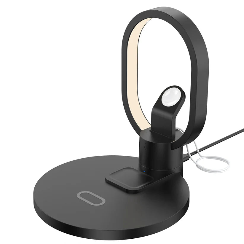 4 In 1 Wireless Charger with Lamp | Black