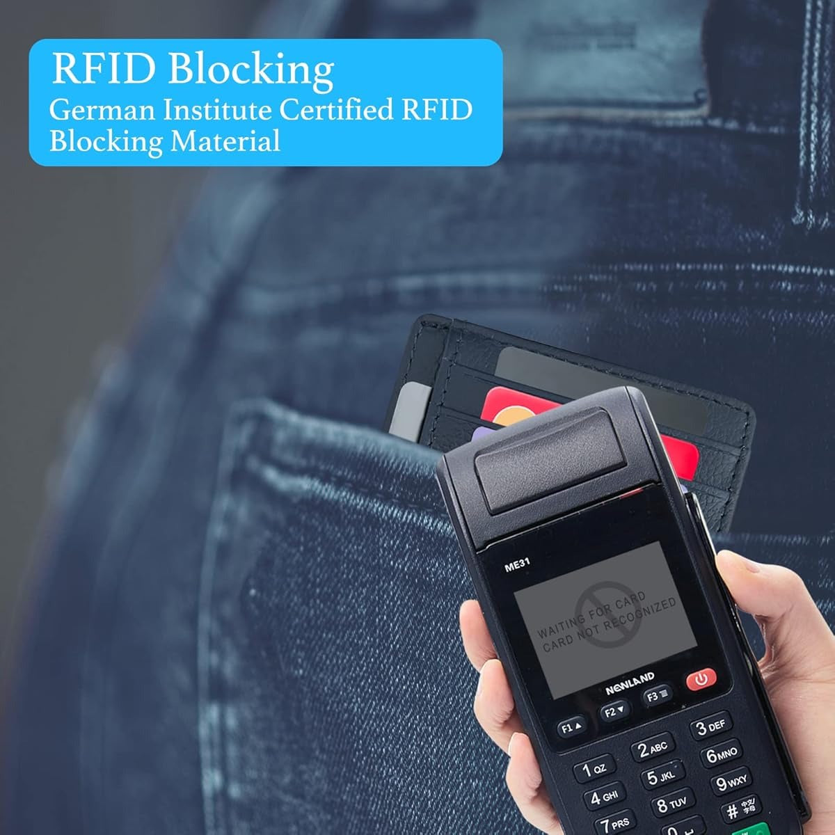 محفظة AirTag مع كڤر مدمج وحجب RFID – تصميم جلدي فاخر | أزرق