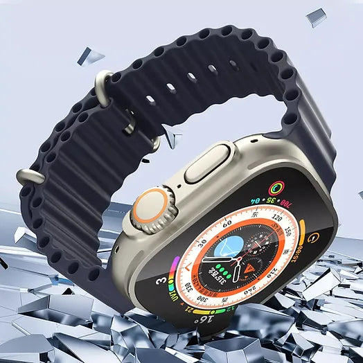 حماية شاشة لساعة Apple Watch Ultra / Ultra 2 من ليزل بحواف تيتانيوم مقاس 49 مم|أسود