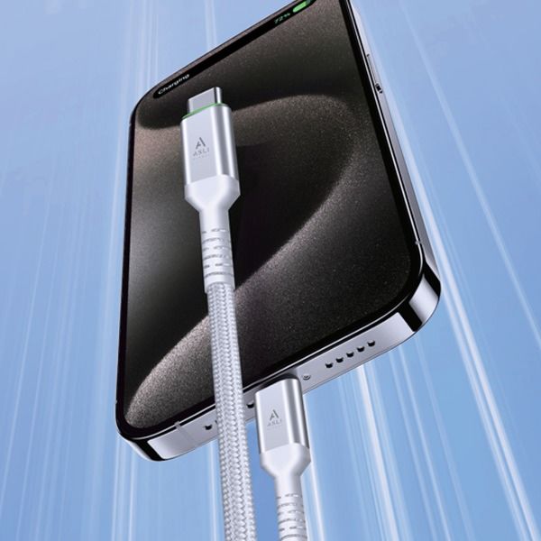 كيبل Power Wire Max من أسلي جلوبال بقوة 66 واط USB-C إلى USB-C أثنين متر | أبيض