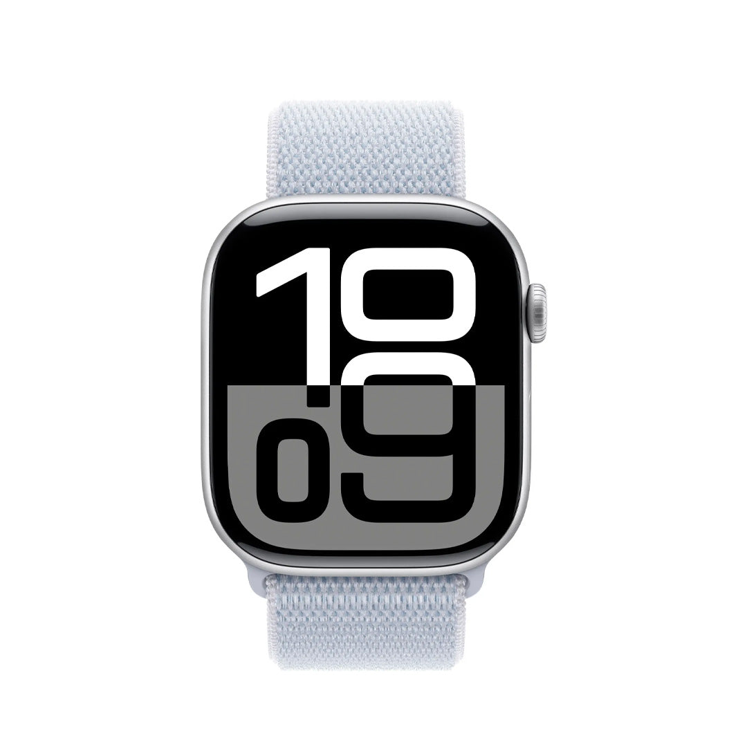 Apple Watch Series 10 - 46mm - GPS - Silver Aluminium Case - Sport Loop | Blue Cloud