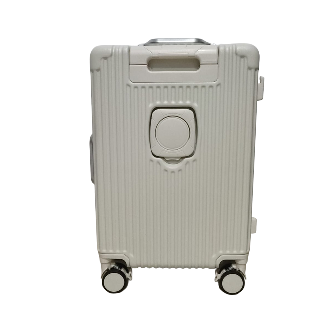 90 PERCENT 4 WHEELS  ABS aluminum FRAME  20 INCH SUITCASE | WHITE