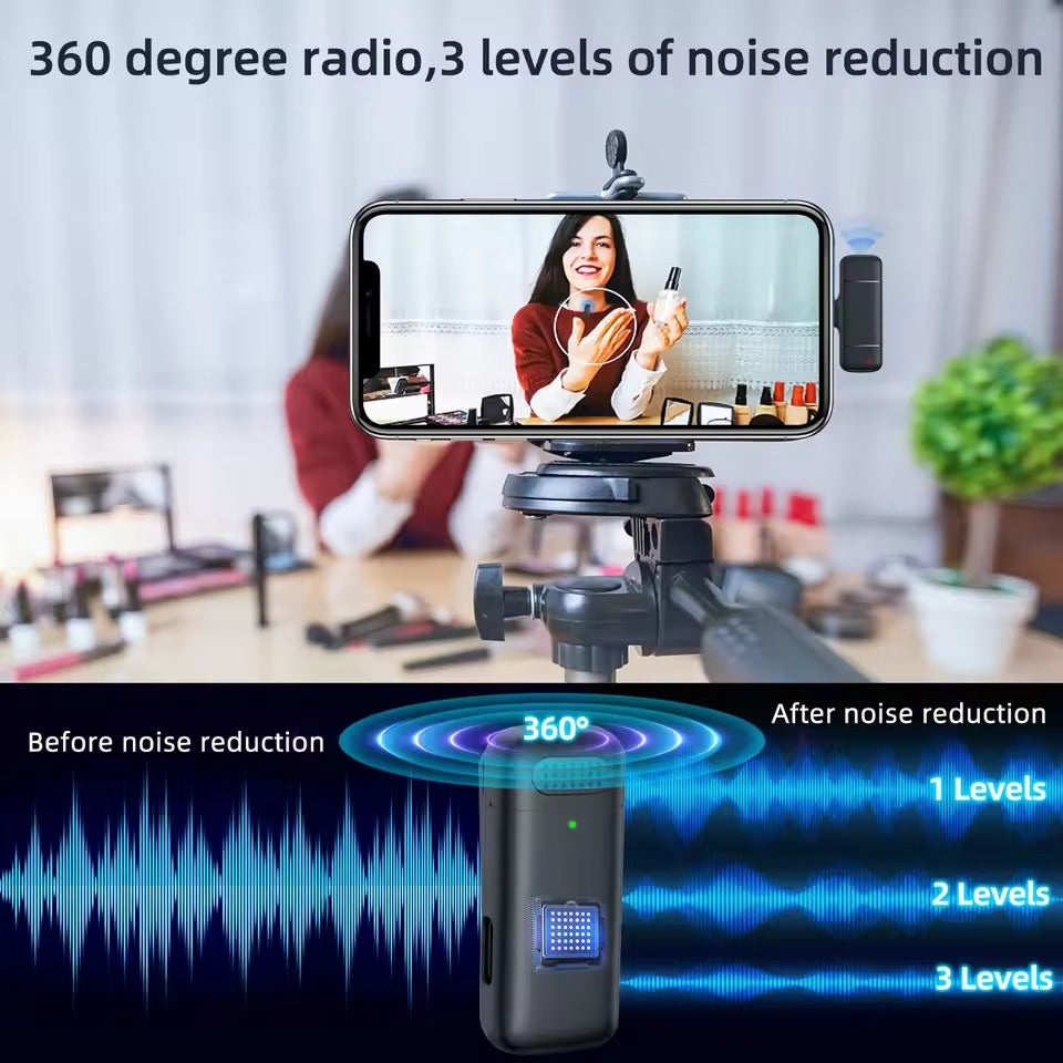 Wireless Microphone Dual Mic For Lightning