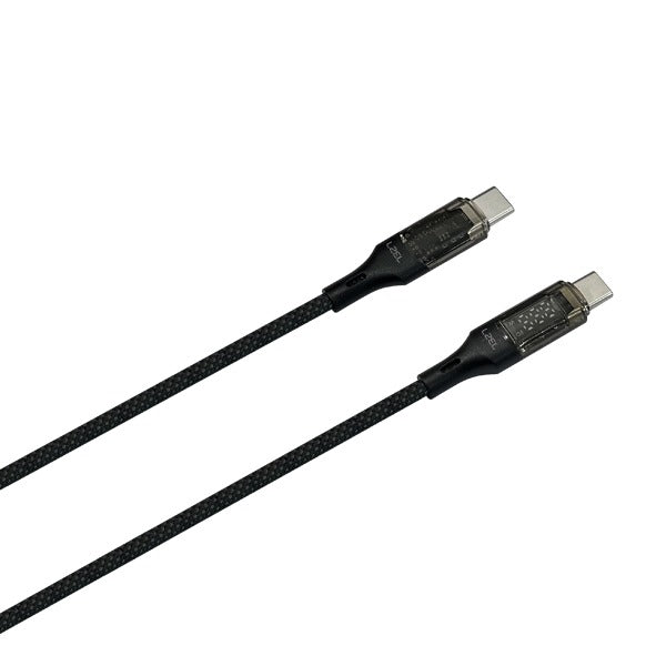 كيبل شحن Celeris Power Disp من ليزل بقوة 240 واط USB-C إلي USB-C بشاشة رقمية بطول 1.2 متر | أسود