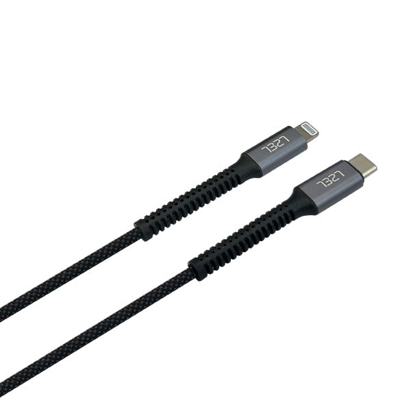 كيبل Celeris Power Volt Ll من ليزل USB-C إلي Lightning بقوة 60 واط مضفر بالأقمشة بطول 1.2 متر | أسود